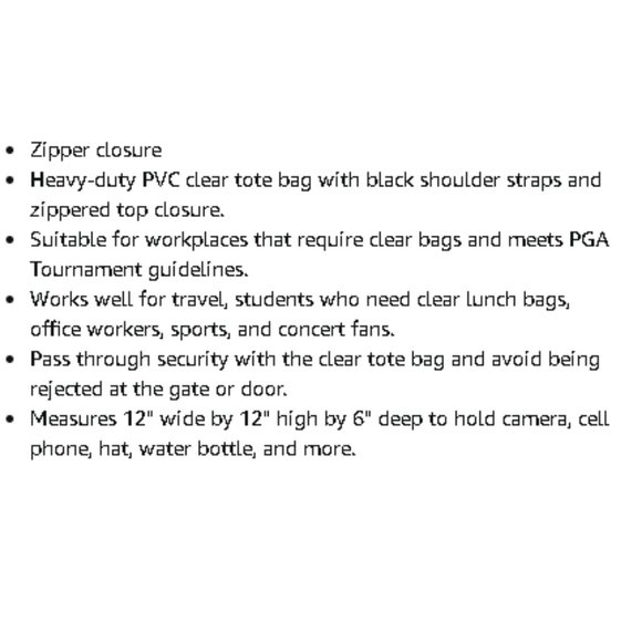 Pack of 2 Clear Tote Bag Stadium Approved [NEW] - Picture 6 of 6